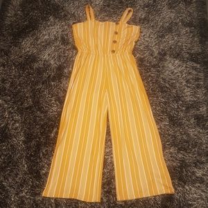 XL Yellow and White Jumpsuit